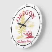 Oregon Beaver State Natur Große Wanduhr (Winkel)