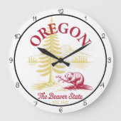 Oregon Beaver State Natur Große Wanduhr (Vorderseite)
