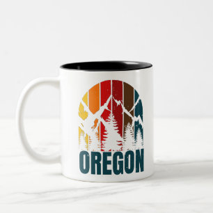 Oregon Berge Retro Vintage Zweifarbige Tasse