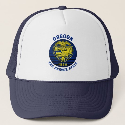 OREGON BIAVER STAAT FLAG TRUCKER HAT TRUCKERKAPPE (Vorderseite)
