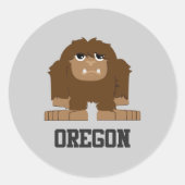 Oregon Bigfoot Runder Aufkleber (Vorderseite)