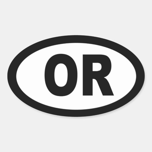 Oregon - Blatt mit 4 ovalen Aufklebern Ovaler Aufkleber (Vorderseite)