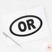 Oregon - Blatt mit 4 ovalen Aufklebern Ovaler Aufkleber (Umschlag)