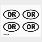 Oregon - Blatt mit 4 ovalen Aufklebern Ovaler Aufkleber (Blatt)