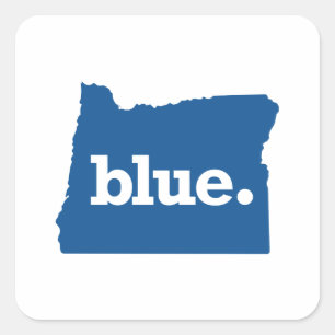 OREGON BLAUER STAAT QUADRATISCHER AUFKLEBER