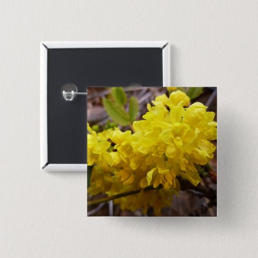 Oregon Blume Gelbe Wildblumen Button (Vorne & Hinten)