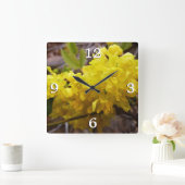 Oregon Blume Gelbe Wildblumen Quadratische Wanduhr (Zuhause)