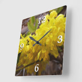 Oregon Blume Gelbe Wildblumen Quadratische Wanduhr (Winkel)