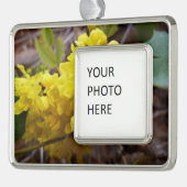 Oregon Blume Gelbe Wildblumen Rahmen-Ornament Silber (Links)