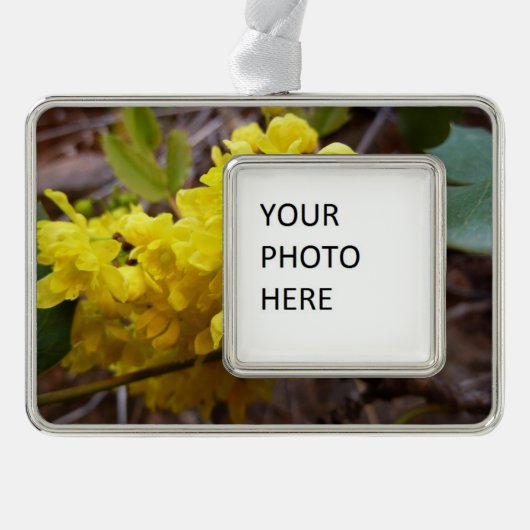 Oregon Blume Gelbe Wildblumen Rahmen-Ornament Silber (Vorderseite)