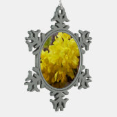 Oregon Blume Gelbe Wildblumen Schneeflocken Zinn-Ornament (Links)