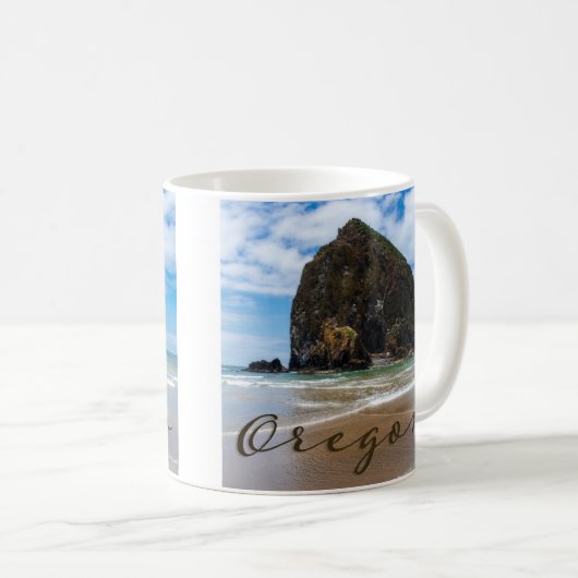 Oregon Cannon Beach Haystack Rock Souvenir Tasse (VorderseiteRechts)