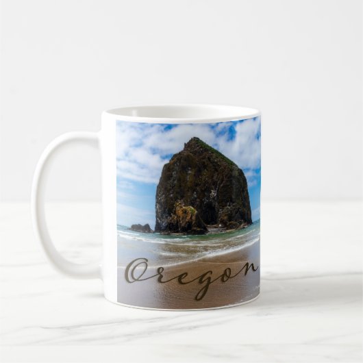 Oregon Cannon Beach Haystack Rock Souvenir Tasse (Links)