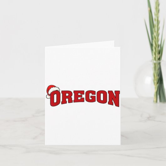 Oregon Christmas Santa Hat Retro Throwback Souveni Karte (Vorderseite)