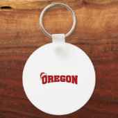 Oregon Christmas Santa Hat Retro Throwback Souveni Schlüsselanhänger (Vorderseite)