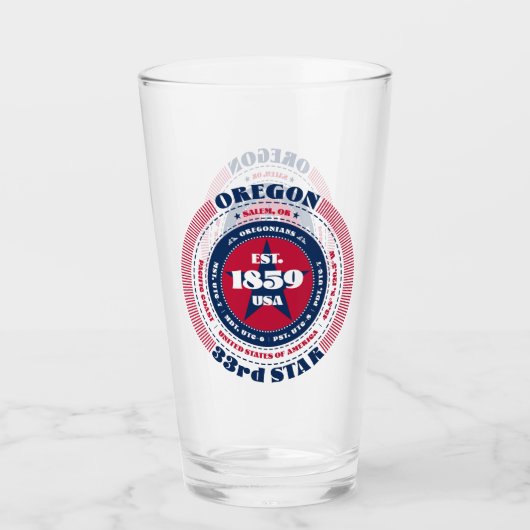 Oregon Circular Typografy Design Glas (Vorderseite)
