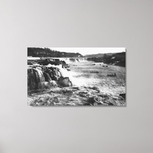 Oregon City, oder Lachs Fischen auf Willamette Leinwanddruck (Vorderseite)