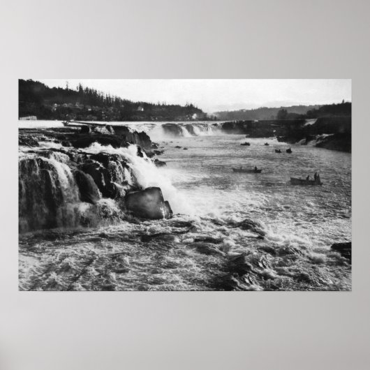 Oregon City, oder Lachs Fischen auf Willamette Poster (Vorne)