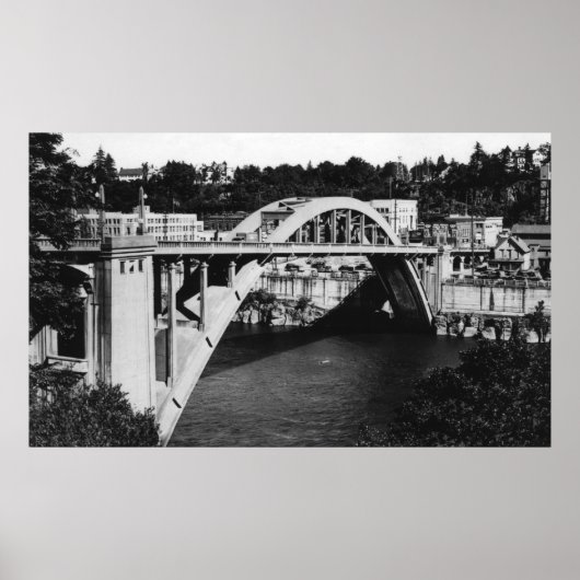 Oregon City, OR-Highway Bridge über Willamette Poster (Vorne)