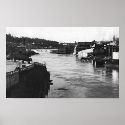 Oregon City, OR Willamette Falls und Paper Mills Poster (Vorne)