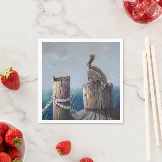 Oregon Coast Brown Pelican Ocean Art Serviette (Beispiel)