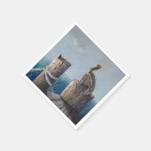 Oregon Coast Brown Pelican Ocean Art Serviette (Ecke)