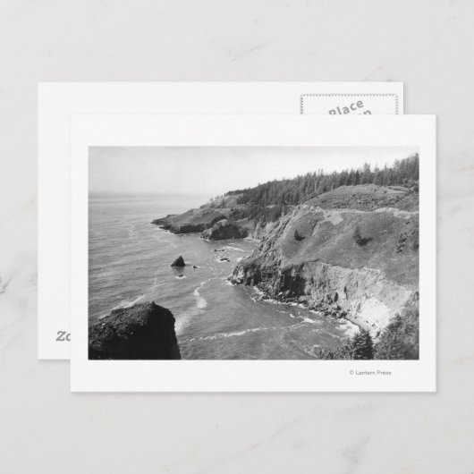 Oregon Coast North from Look Out Cape Fowlweave Postkarte (Vorne/Hinten)