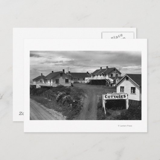 Oregon Coast Schellenbergers Ocean View Hütten Postkarte (Vorne/Hinten)