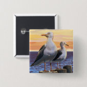 Oregon Coast Sea Gulls Button (Vorne & Hinten)