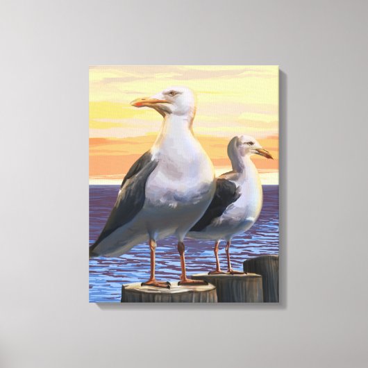 Oregon Coast Sea Gulls Leinwanddruck (Vorderseite)