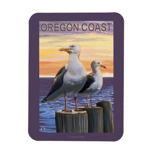 Oregon Coast Sea Gulls Magnet (Vertikal)