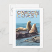 Oregon Coast Sea Lions Postkarte (Vorne/Hinten)