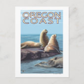 Oregon Coast Sea Lions Postkarte (Vorderseite)