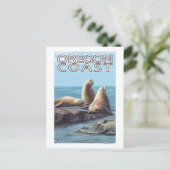 Oregon Coast Sea Lions Postkarte (Stehend Vorderseite)
