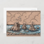 Oregon Coast Seastacks tonisierte Papier Landschaf Postkarte (Vorne/Hinten)