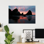 Oregon Coast Sunrise Beach Rocks Nature Foto Poster (Heimbüro)