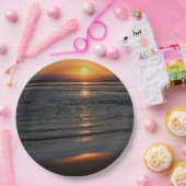 Oregon Coast Sunset Foto Paper Plate Pappteller (Party)