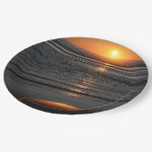 Oregon Coast Sunset Foto Paper Plate Pappteller (Schrägansicht)