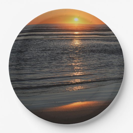 Oregon Coast Sunset Foto Paper Plate Pappteller (Vorderseite)