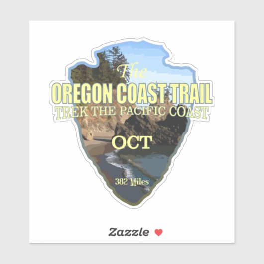 Oregon Coast Trail (Pfeilspitzen) Aufkleber (Blatt)