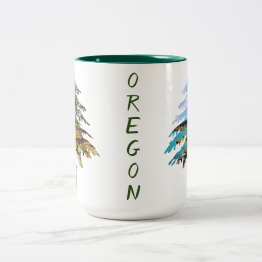 Oregon Coast Tree anpassbar Zweifarbige Tasse (Mittel)