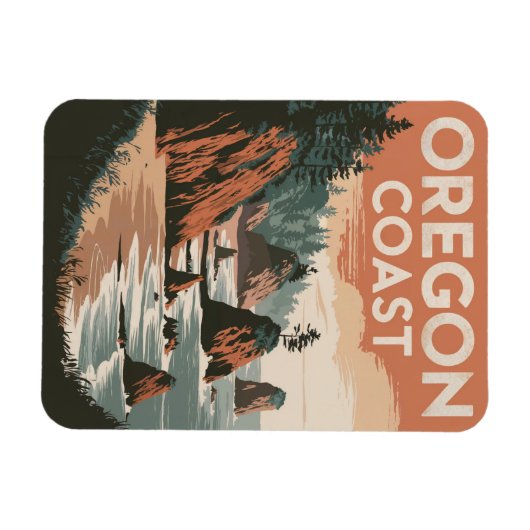 Oregon Coast Vintag Magnet (Horizontal)
