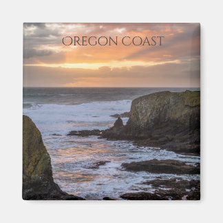Oregon Coast Yaquina Sunset Ocean Foto Souvenir Magnet
