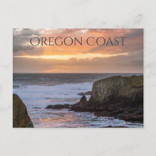 Oregon Coast Yaquina Sunset Ocean Foto Souvenir Postkarte (Vorderseite)