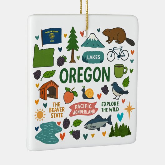 Oregon Custom Family Trip Christmas Keramikornament (Rechts)