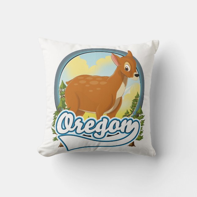 Oregon Deer Reiselogo Kissen (Vorderseite)