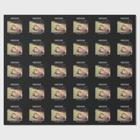 Oregon der Biber-Staat Geschenkpapier (Flach)