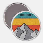 Oregon Der Biber Staat Vintager Berg Souvenir Magnet (Vorderseite/Rückseite)