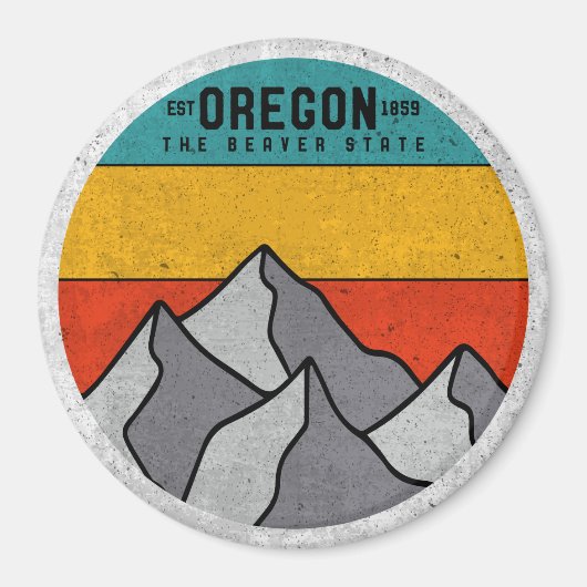 Oregon Der Biber Staat Vintager Berg Souvenir Magnet (Vorne)
