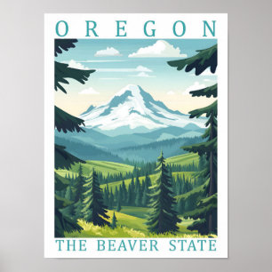 Oregon der Biberstaat USA Reiseort Poster